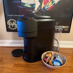 Nespresso Vertuo Next Black Coffee Maker with rose gold logo + 7 bonus pods